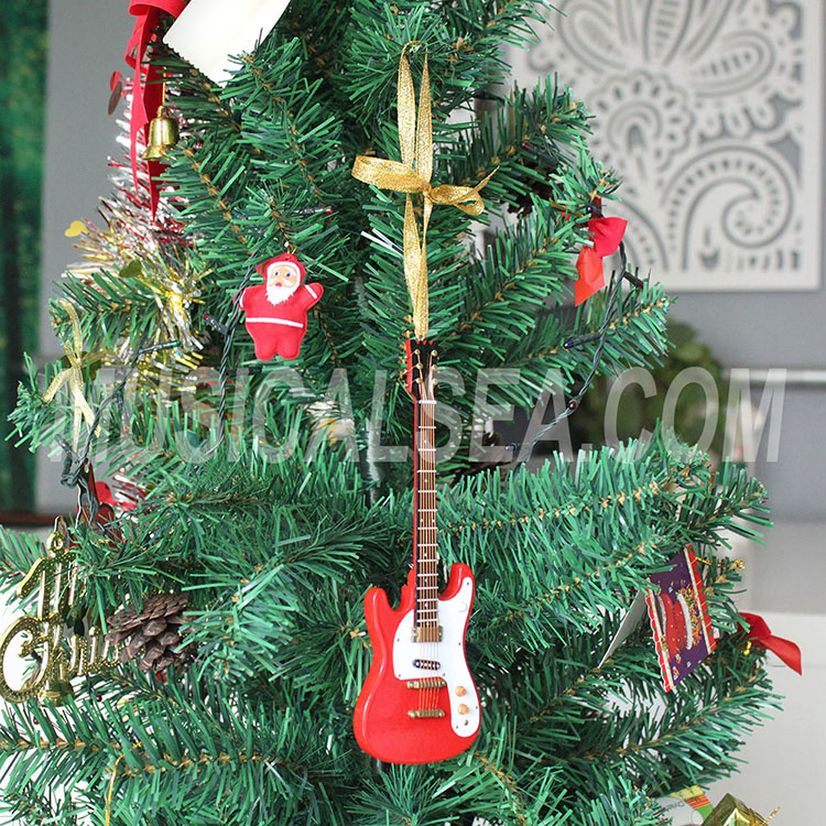 Miniature guitar unique christmas tree orname